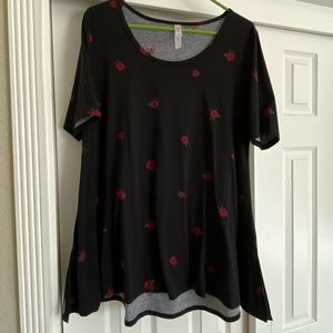 Lularoe perfect tee black roses